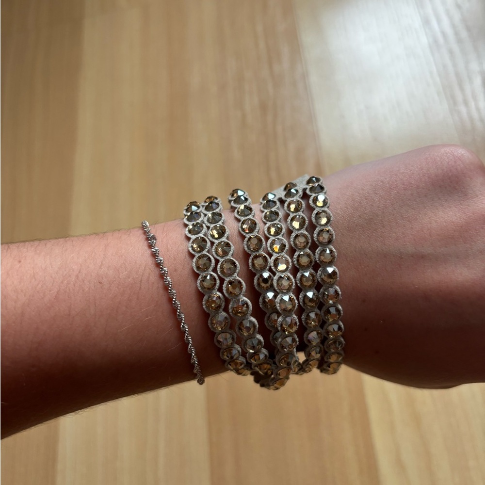 Swarovski Gold and Silver Layered Chain Bracelet